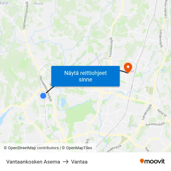 Vantaankosken Asema to Vantaa map