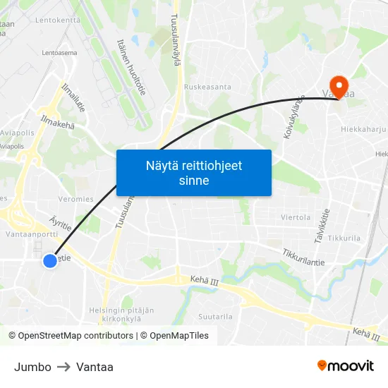 Jumbo 🛍️ to Vantaa map
