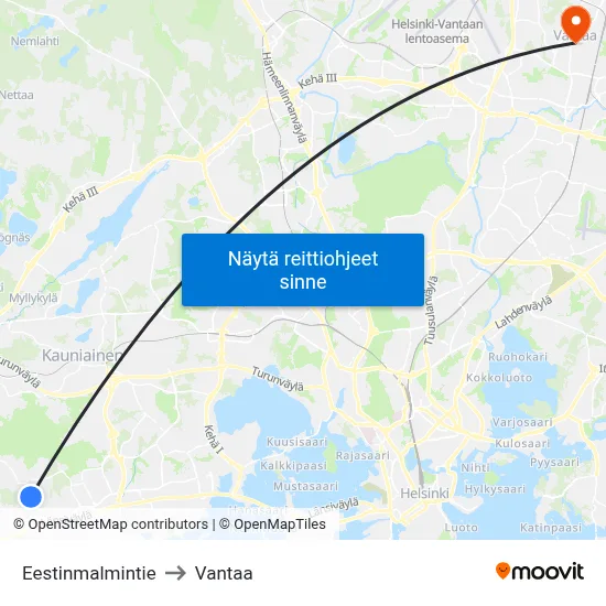 Eestinmalmintie to Vantaa map