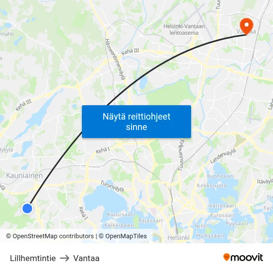 Lillhemtintie to Vantaa map