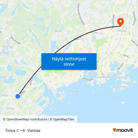 Tolsa 🚆 to Vantaa map