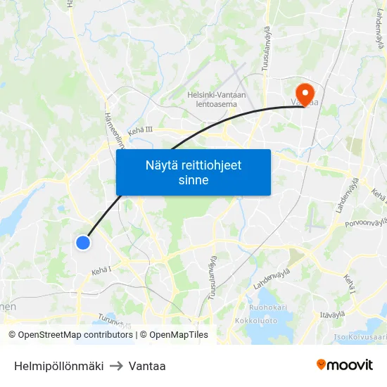 Helmipöllönmäki to Vantaa map