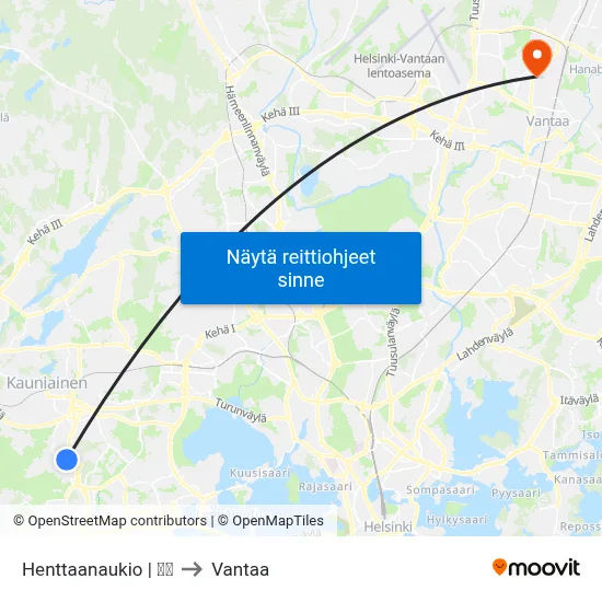 Henttaanaukio | 🏫🌳 to Vantaa map