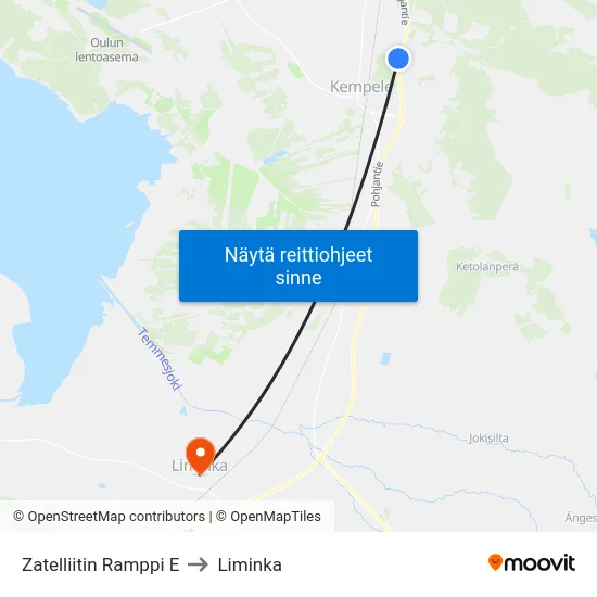 Zatelliitin Ramppi E to Liminka map