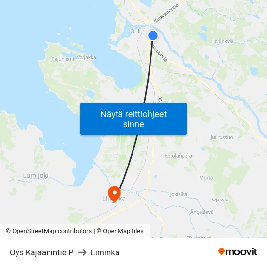Oys Kajaanintie P to Liminka map