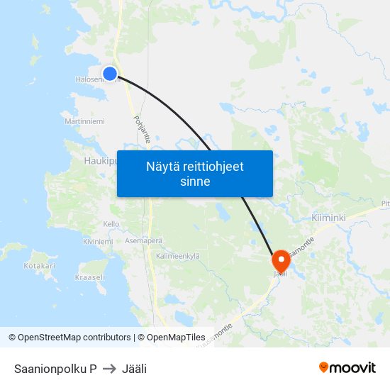 Saanionpolku P to Jääli map