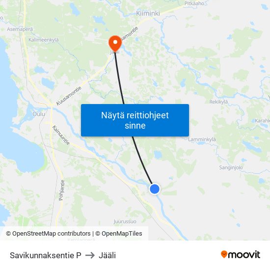 Savikunnaksentie P to Jääli map