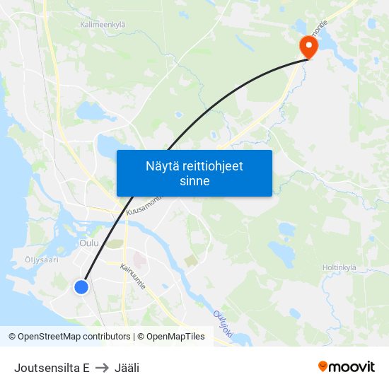 Joutsensilta E to Jääli map