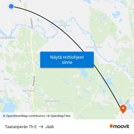 Taatanperän Th E to Jääli map