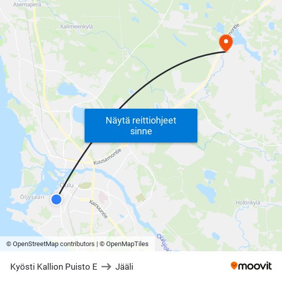 Kyösti Kallion Puisto E to Jääli map