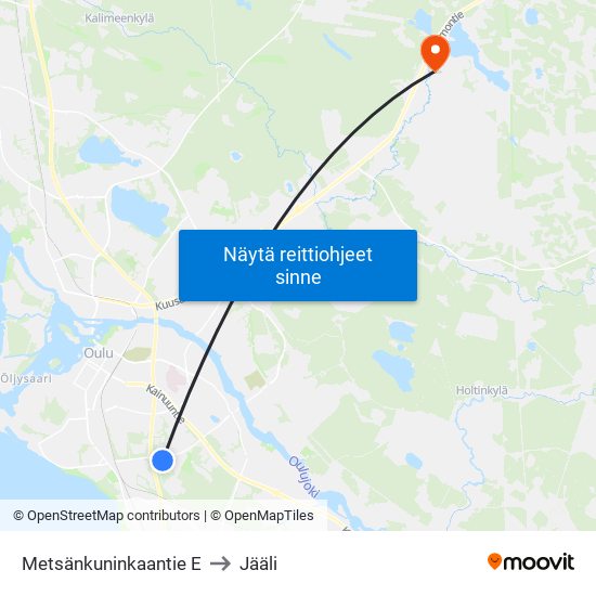 Metsänkuninkaantie E to Jääli map