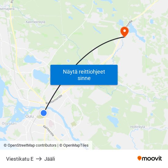 Viestikatu E to Jääli map