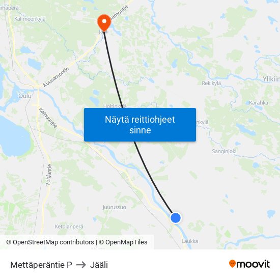 Mettäperäntie P to Jääli map