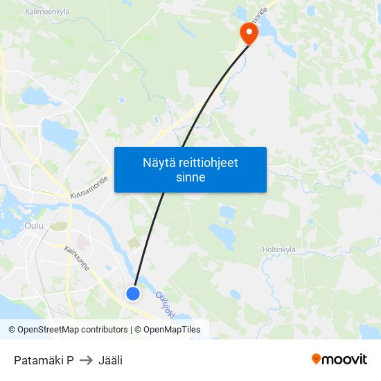 Patamäki P to Jääli map