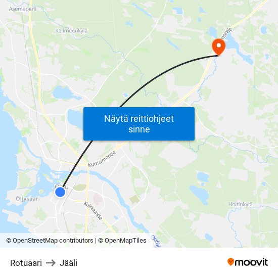 Rotuaari to Jääli map