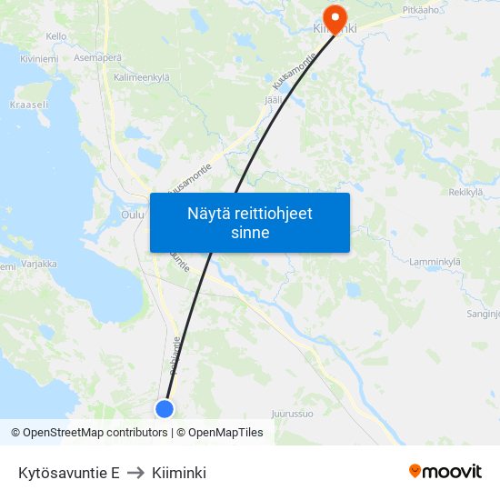 Kytösavuntie E to Kiiminki map