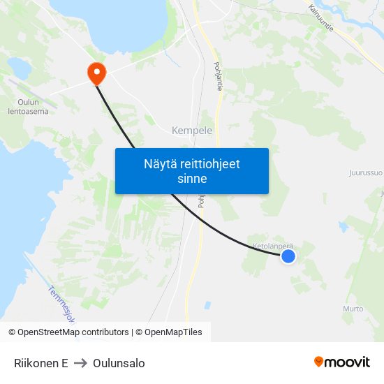 Riikonen E to Oulunsalo map