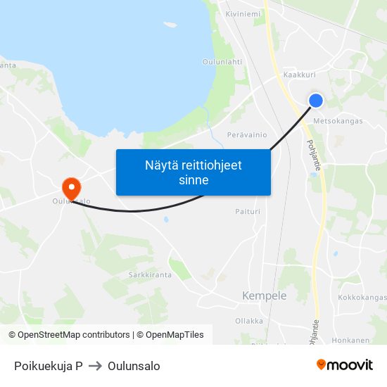 Poikuekuja P to Oulunsalo map