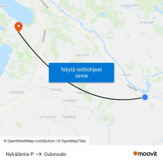 Nykäläntie P to Oulunsalo map