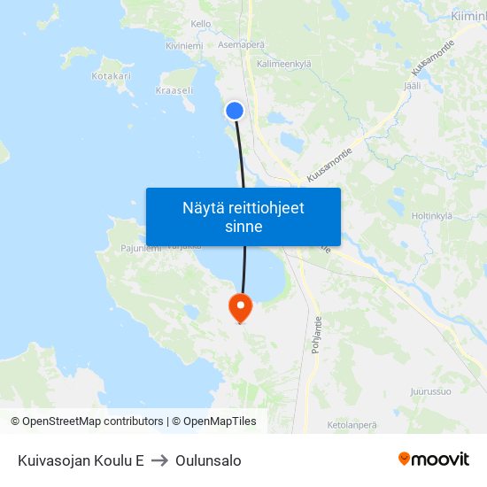 Kuivasojan Koulu E to Oulunsalo map