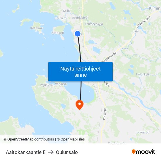 Aaltokankaantie E to Oulunsalo map