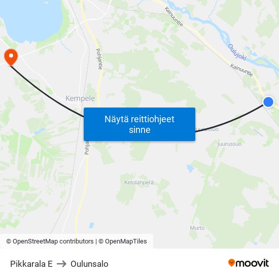 Pikkarala E to Oulunsalo map