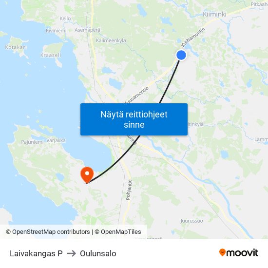 Laivakangas P to Oulunsalo map