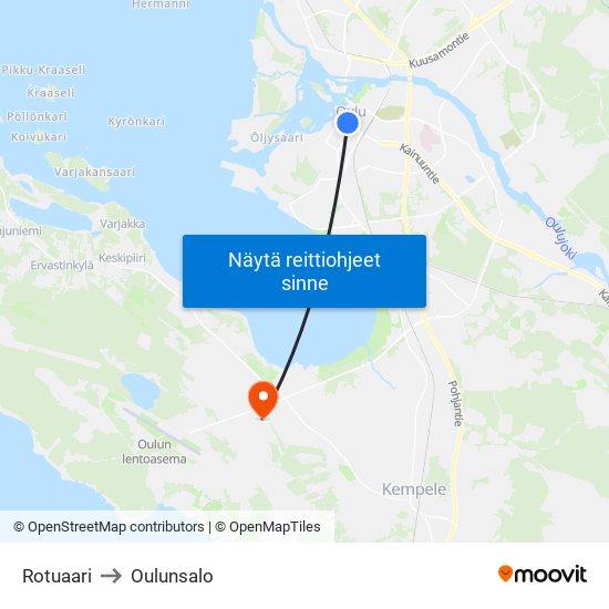 Rotuaari to Oulunsalo map