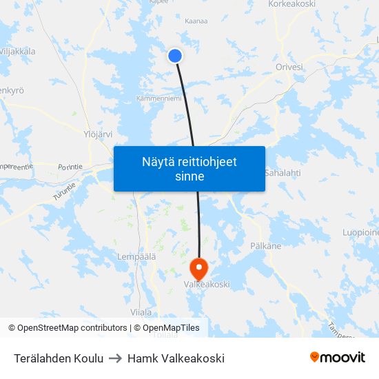 Terälahden Koulu to Hamk Valkeakoski map