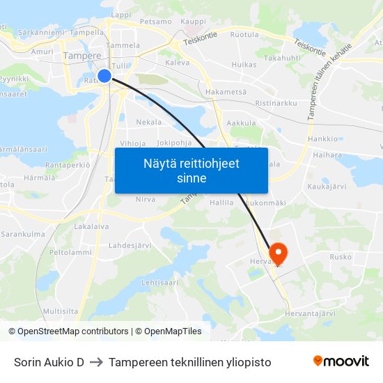 Sorin Aukio D to Tampereen teknillinen yliopisto map