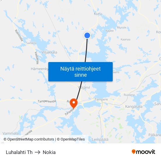 Luhalahti Th to Nokia map