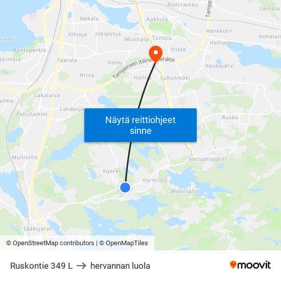 Ruskontie 349 L to hervannan luola map