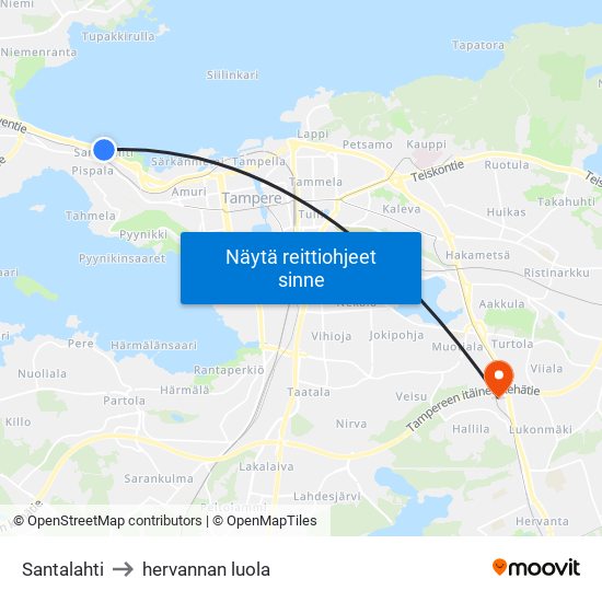 Santalahti to hervannan luola map