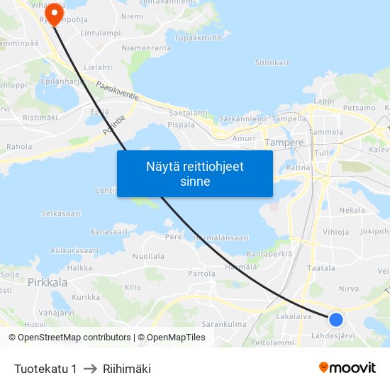 Tuotekatu 1 to Riihimäki map