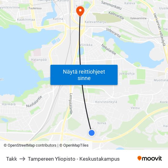 Takk to Tampereen Yliopisto - Keskustakampus map
