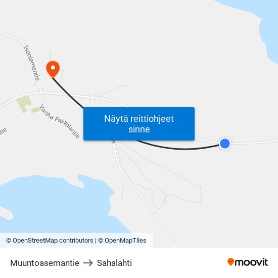 Muuntoasemantie to Sahalahti map