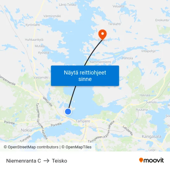 Niemenranta C to Teisko map