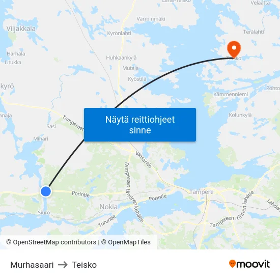 Murhasaari to Teisko map