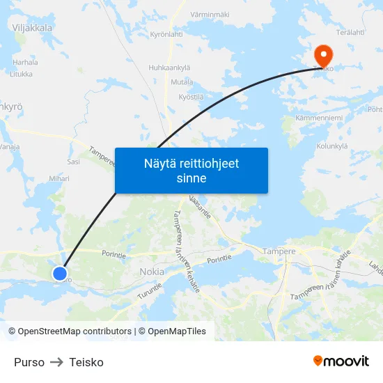 Purso to Teisko map