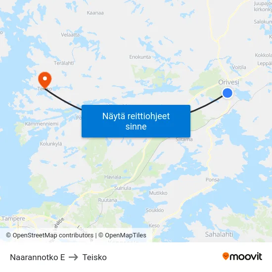 Naarannotko E to Teisko map