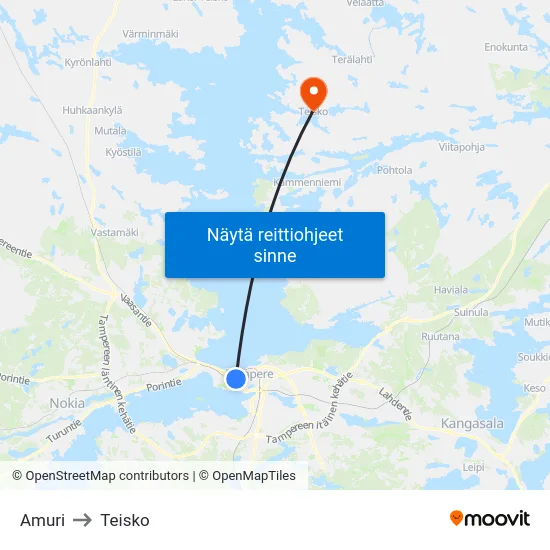 Amuri to Teisko map