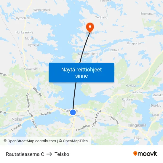 Rautatieasema C to Teisko map
