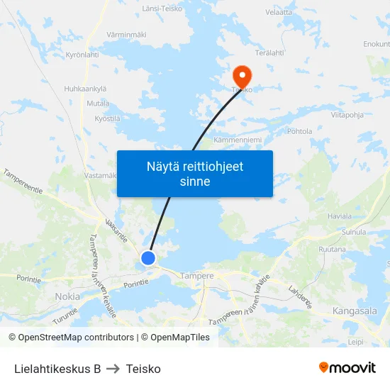 Lielahtikeskus B to Teisko map