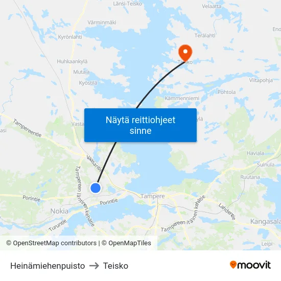 Heinämiehenpuisto to Teisko map
