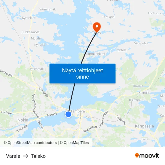 Varala to Teisko map
