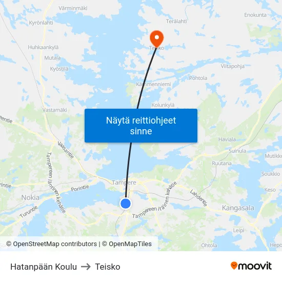 Hatanpään Koulu to Teisko map