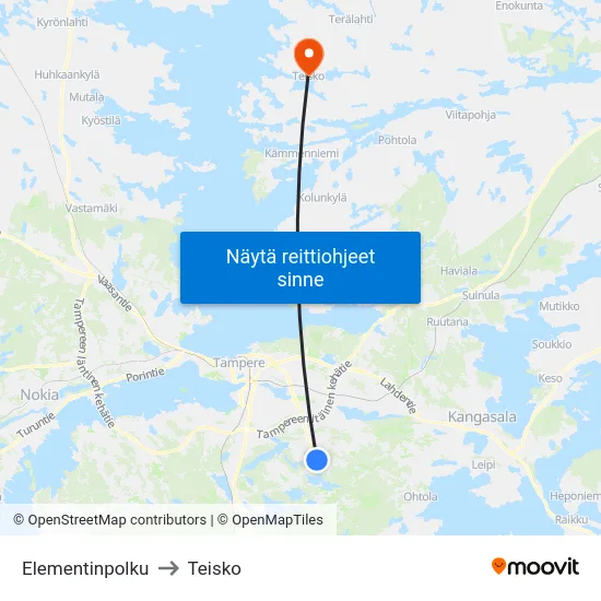 Elementinpolku to Teisko map