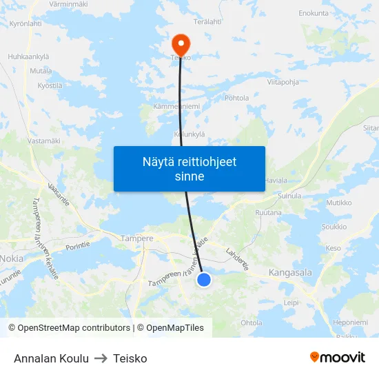Annalan Koulu to Teisko map