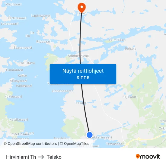 Hirviniemi Th to Teisko map