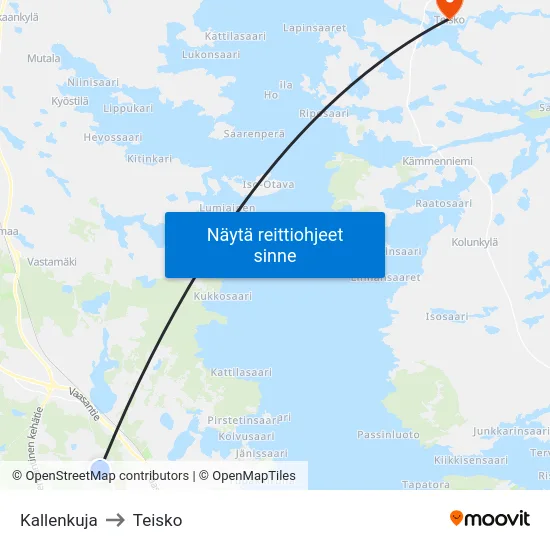 Kallenkuja to Teisko map